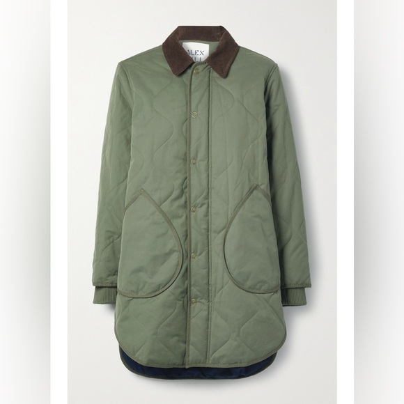 Alex Mill Jackets & Blazers - Alex Mill Quilted Utility Jacket in Olive Green with Brown Collar Size Medium